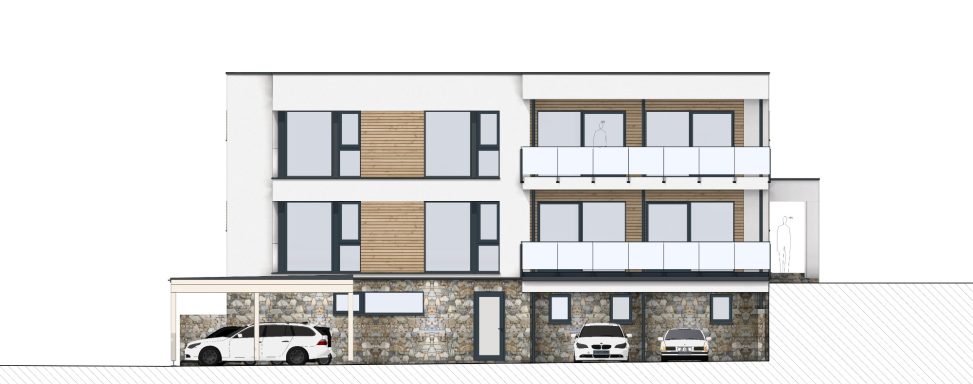 Mehrfamilienhaus aus Holz im Bauhausstil Mehrfamilienwohnanlage Bauhausstil Holzbau