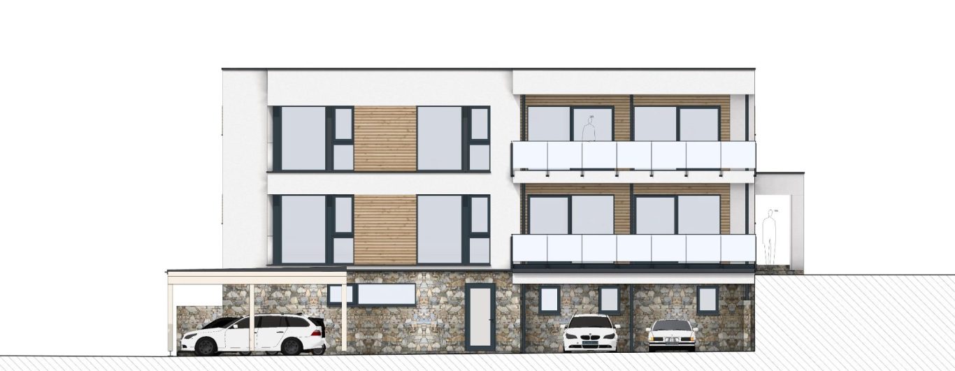 Mehrfamilienwohnanlage Bauhausstil Holzbau