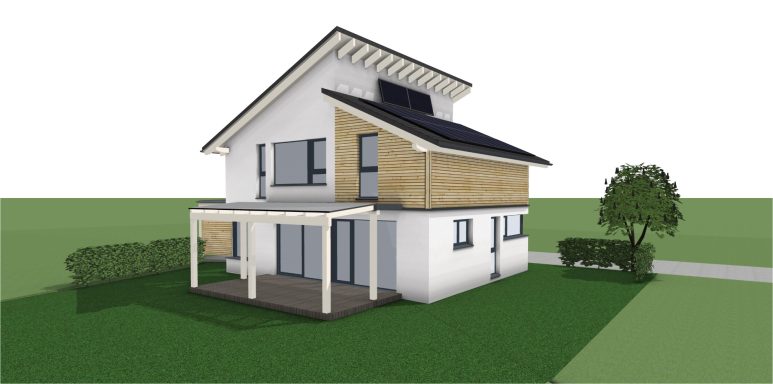 Effizienzhaus 40plus Holzhausneubau bestehender Keller