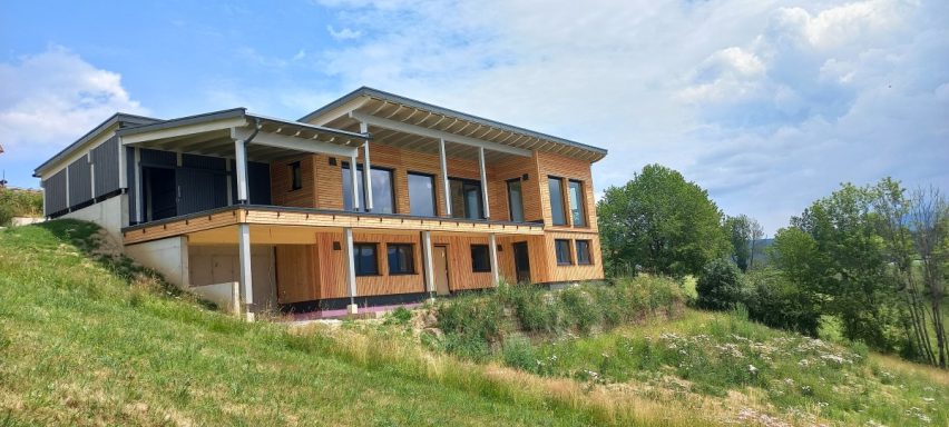 Pultdachhaus am Steilhang Holzhaus Pultdach Steilhang