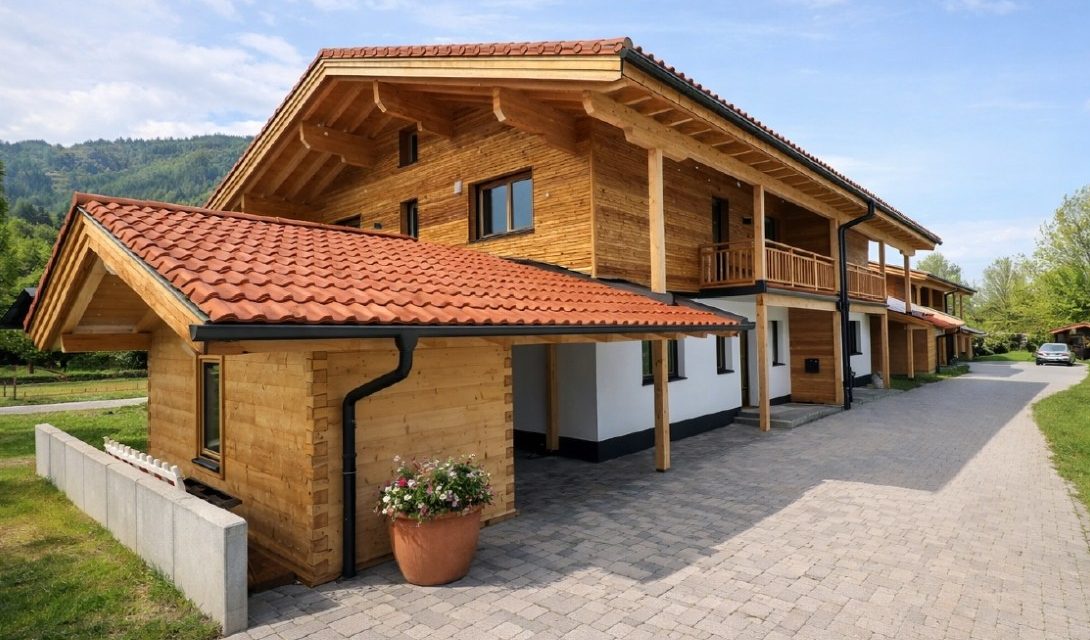 Blockhaus Passivhaus Wohnanlage
